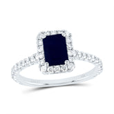 1/2CTW-DIA ANA M 7X5MM-OCT-BS NAT GEM SINGLE HALO ENGAGEMENT RING